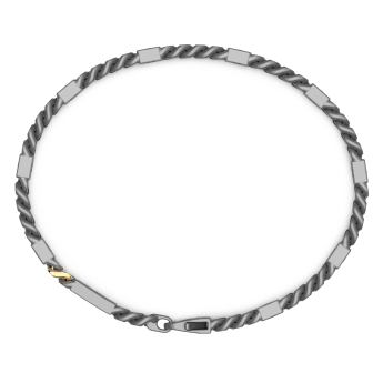 Bracciale Zancan in titanio, oro 18kt e zaffiri blu 2