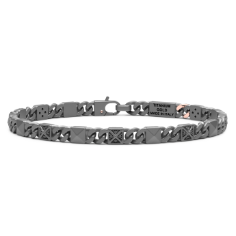 Bracciale Zancan in titanio, oro 18kt e diamanti neri