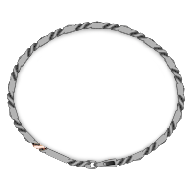 Zancan bracelet in titanium, 18k gold and black diamonds