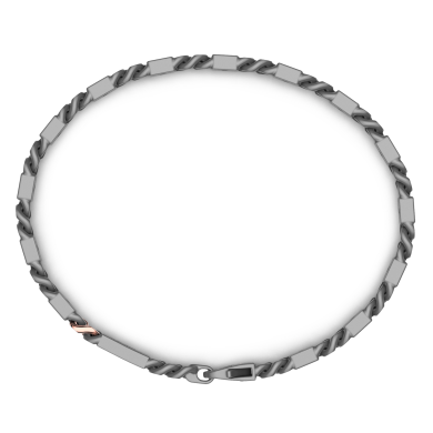 Zancan bracelet in titanium, 18k gold and black diamonds
