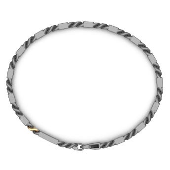 Bracciale Zancan in titanio, oro 18kt e zaffiri blu 2