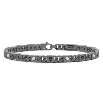 Bracciale Zancan in titanio, oro 18kt e diamanti neri