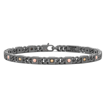 Bracciale Zancan in titanio, oro 18kt e diamanti brown