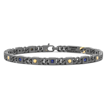 Bracciale Zancan in titanio, oro 18kt e zaffiri blu