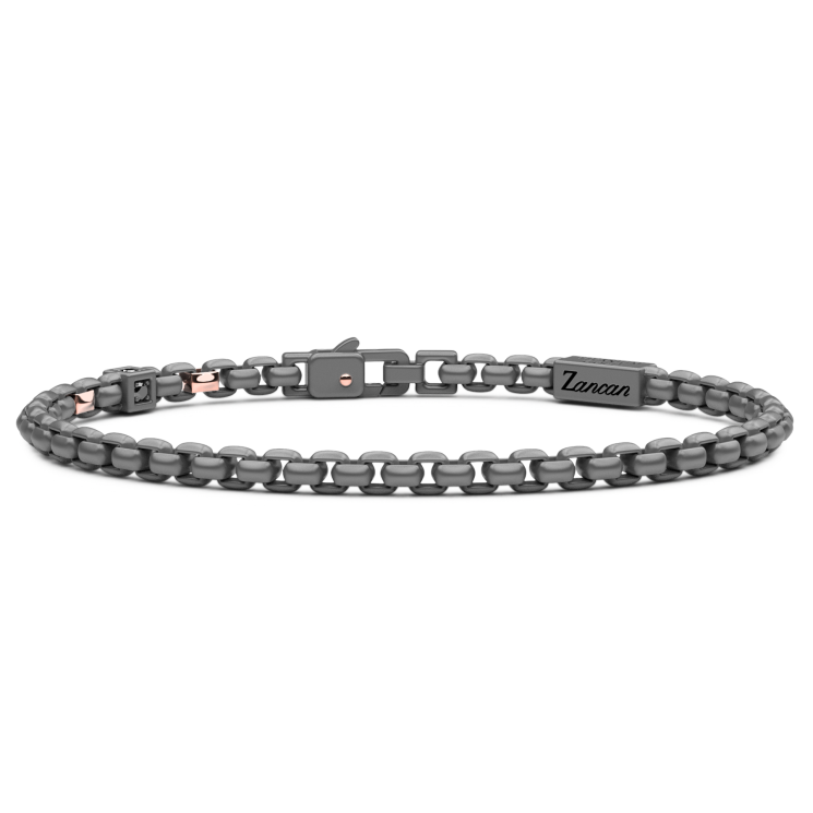Bracciale Zancan in titanio, oro 18kt e diamanti neri