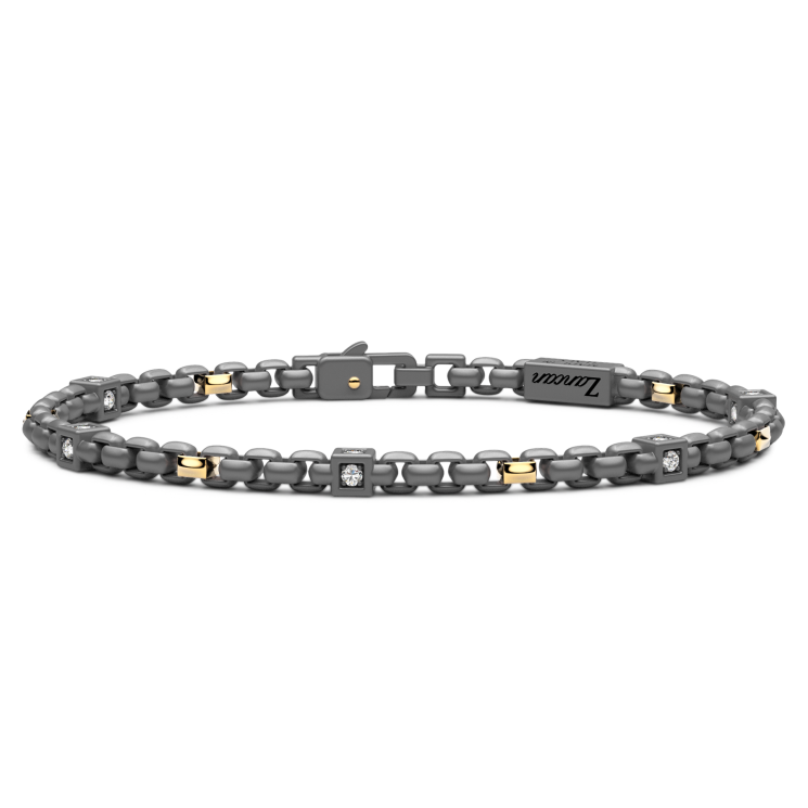 Bracciale Zancan in titanio, oro 18kt e diamanti bianchi