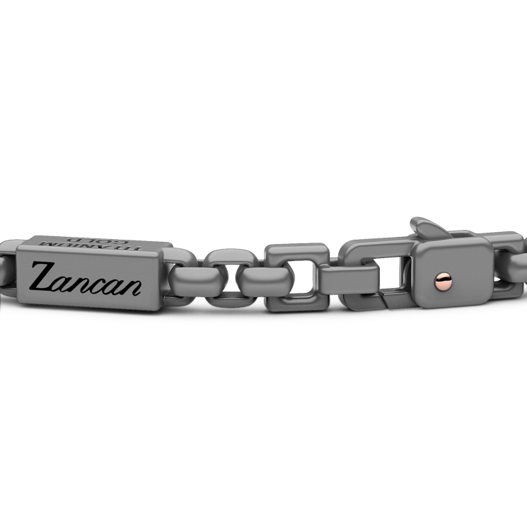 Bracciale Zancan in titanio, oro 18kt e diamanti brown