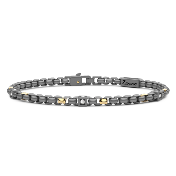 Bracciale Zancan in titanio, oro 18kt e diamanti bianchi