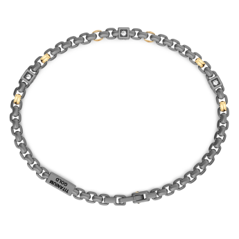 Bracciale Zancan in titanio, oro 18kt e diamanti bianchi 2