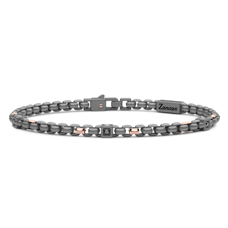 Bracciale Zancan in titanio, oro 18kt e diamanti neri