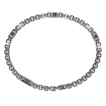 Bracciale Zancan in titanio, oro 18kt e diamanti neri 2