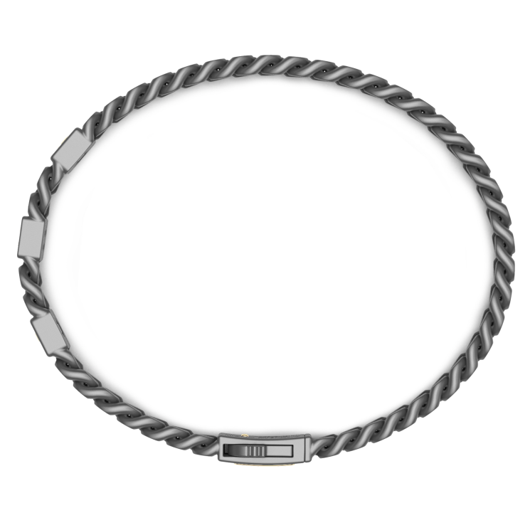 Bracciale Zancan in titanio, oro 18kt e zaffiri blu