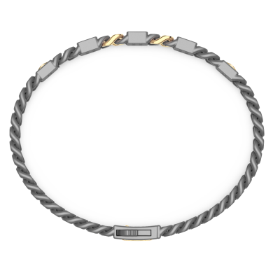 Bracciale Zancan in titanio, oro 18kt e diamanti bianchi