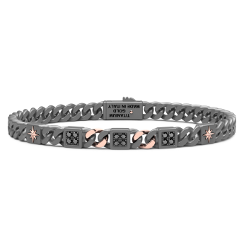 Bracciale Zancan in titanio, oro 18kt e diamanti neri