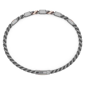 Bracciale Zancan in titanio, oro 18kt e diamanti neri 2