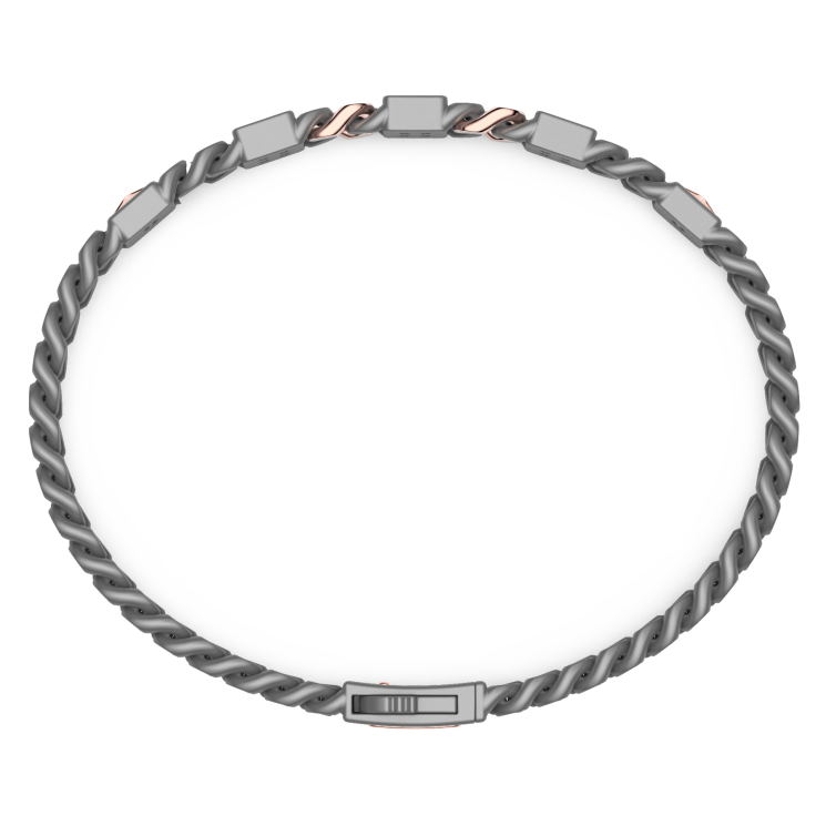 Bracciale Zancan in titanio, oro 18kt e diamanti brown