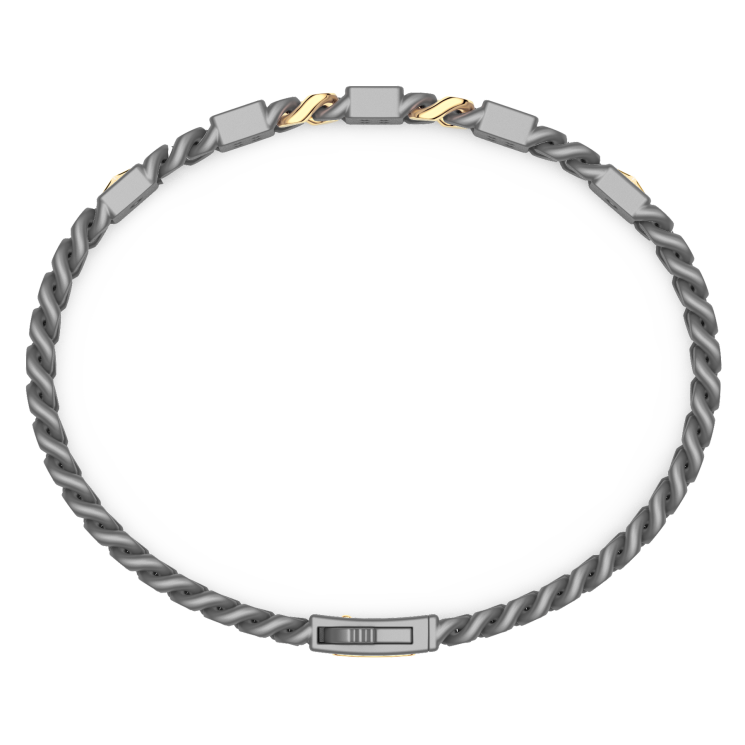 Bracciale Zancan in titanio, oro 18kt e zaffiri blu