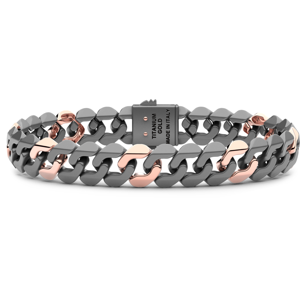 Zancan bracelet in titanium and 18k gold