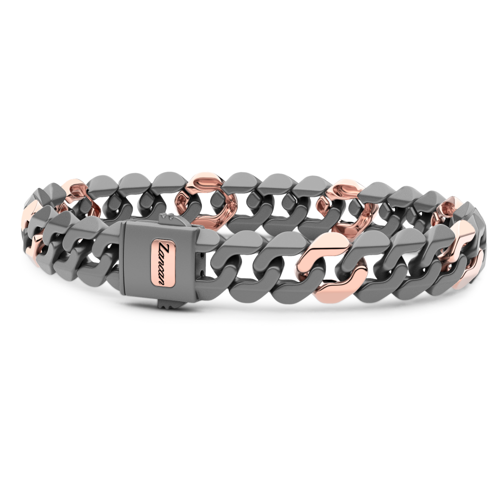 Zancan bracelet in titanium and 18k gold