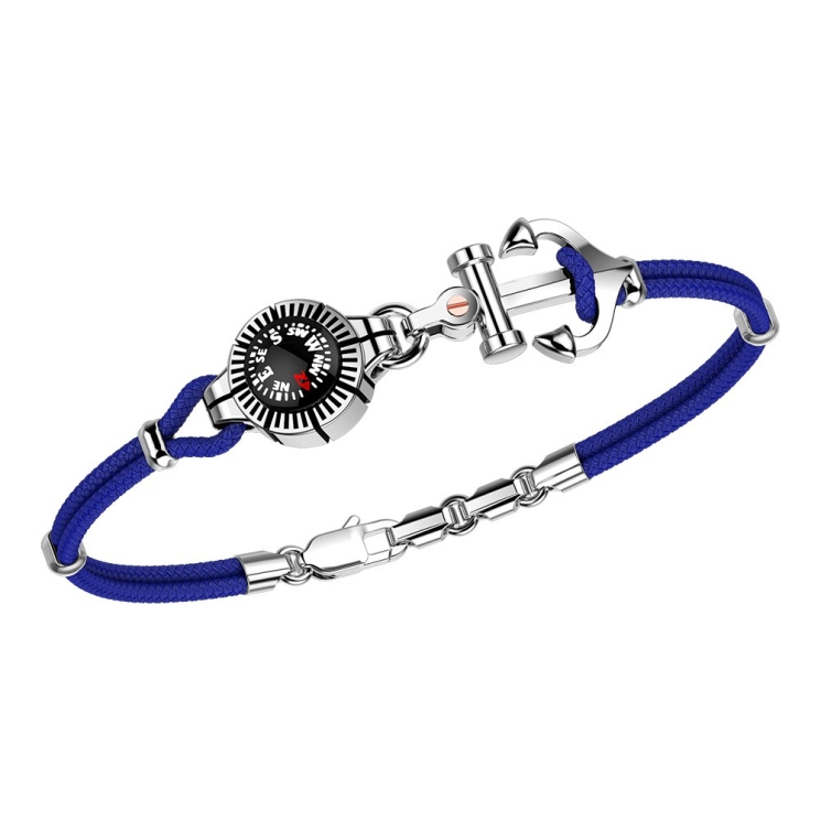 Bracciale Zancan in kevlar con ancora in argento e bussola.