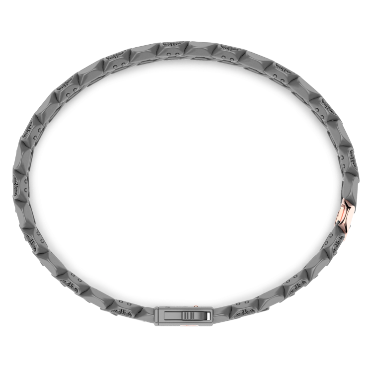 Zancan bracelet in titanium, 18k gold and black diamonds