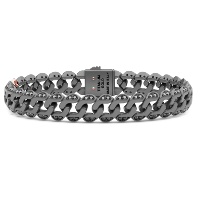 Zancan bracelet in titanium, 18k gold and black diamonds
