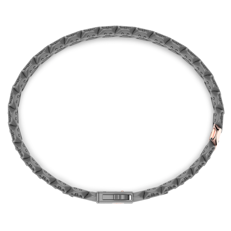 Zancan bracelet in titanium, 18k gold and black diamonds