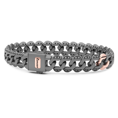 Zancan bracelet in titanium, 18k gold and black diamonds