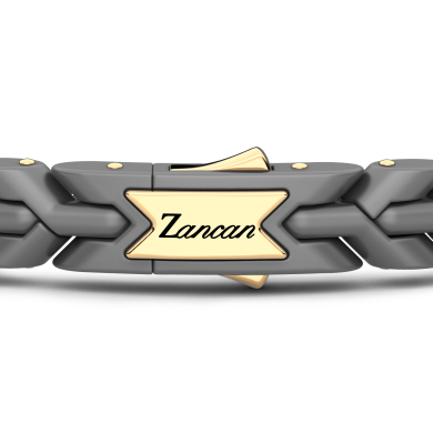 Zancan bracelet in titanium, 18k gold and white diamonds