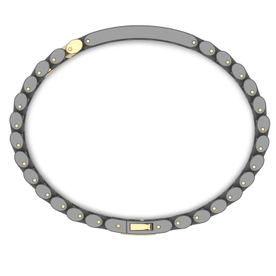 Zancan bracelet in titanium, 18k gold and blue sapphires