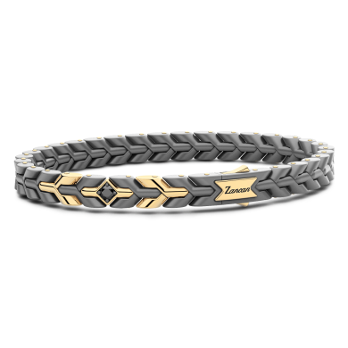 Zancan bracelet in titanium, 18k gold and black diamonds