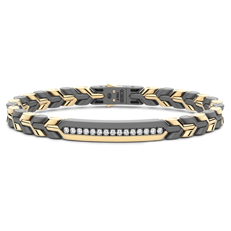 Bracelet Zancan en titane, or 18 carats et diamants blancs