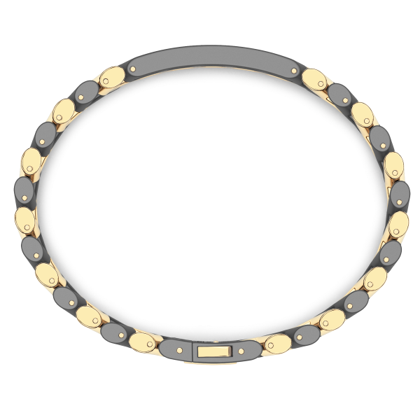 Zancan bracelet in titanium, 18k gold and blue sapphires