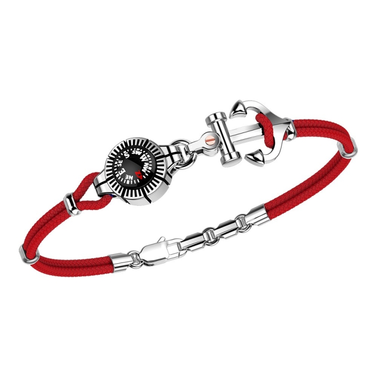 Bracciale Zancan in kevlar con ancora in argento e bussola.