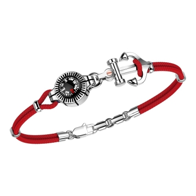 Bracciale Zancan in kevlar con ancora in argento e bussola.
