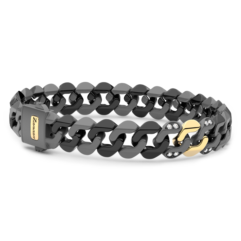 Bracciale Zancan in titanio, ceramica e oro 18kt