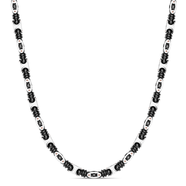 Zancan chain in 18kt gold, ceramic, and diamonds