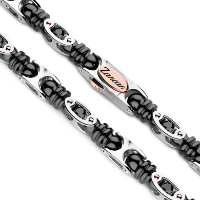 Zancan chain in 18kt gold, ceramic, and diamonds