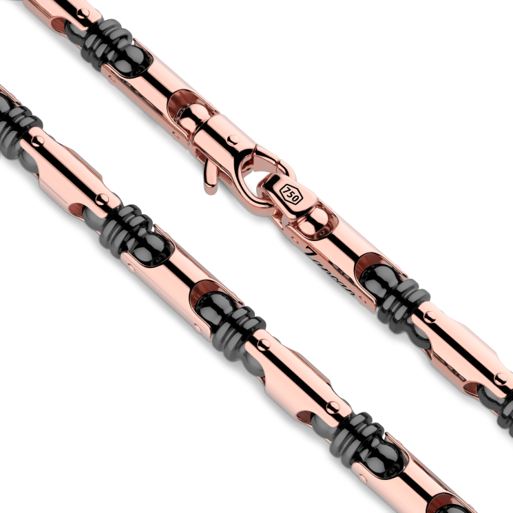 Zancan chain in 18kt gold and black ceramic