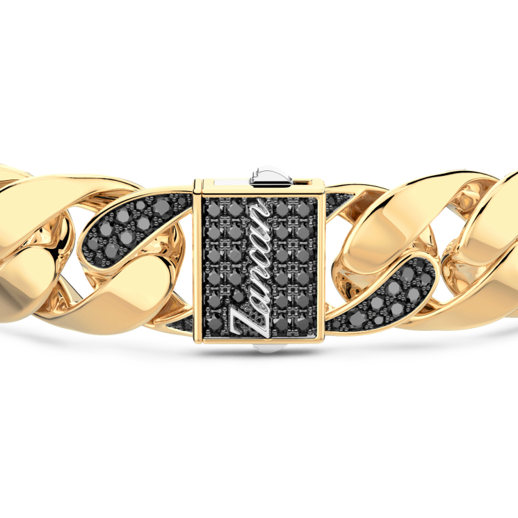 Zancan-Armband aus 18 Karat Gold und schwarzen Diamanten