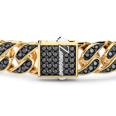 Zancan bracelet in 18kt gold and black diamonds