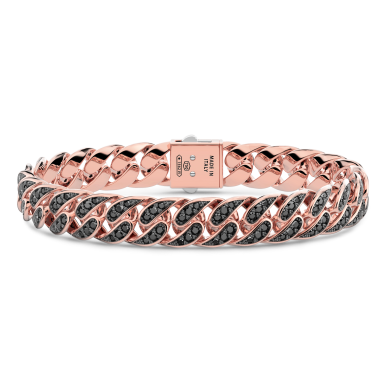 Pulsera Zancan en oro de 18 quilates y diamantes negros