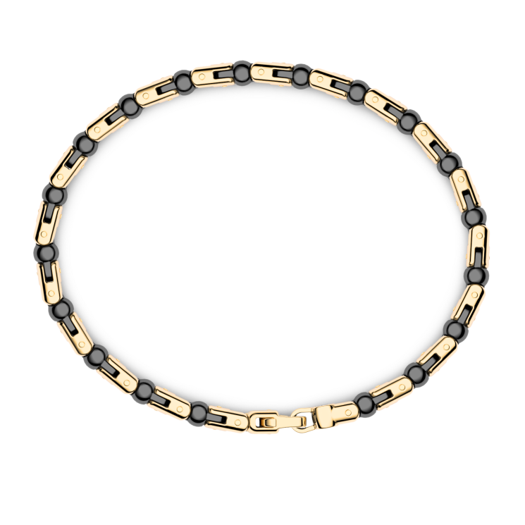 Zancan-Armband aus 18 Karat Gold und schwarzer Keramik