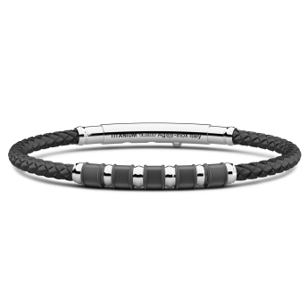 Pulsera Zancan de titanio, plata y silicona