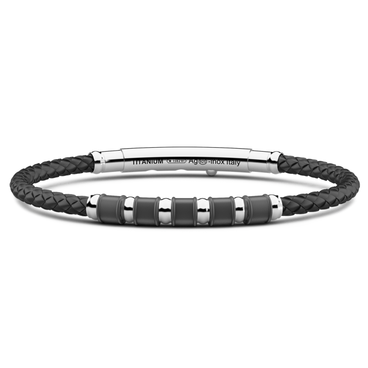 Bracciale Zancan in titanio, argento e silicone