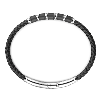 Pulsera Zancan de titanio, plata y silicona 2