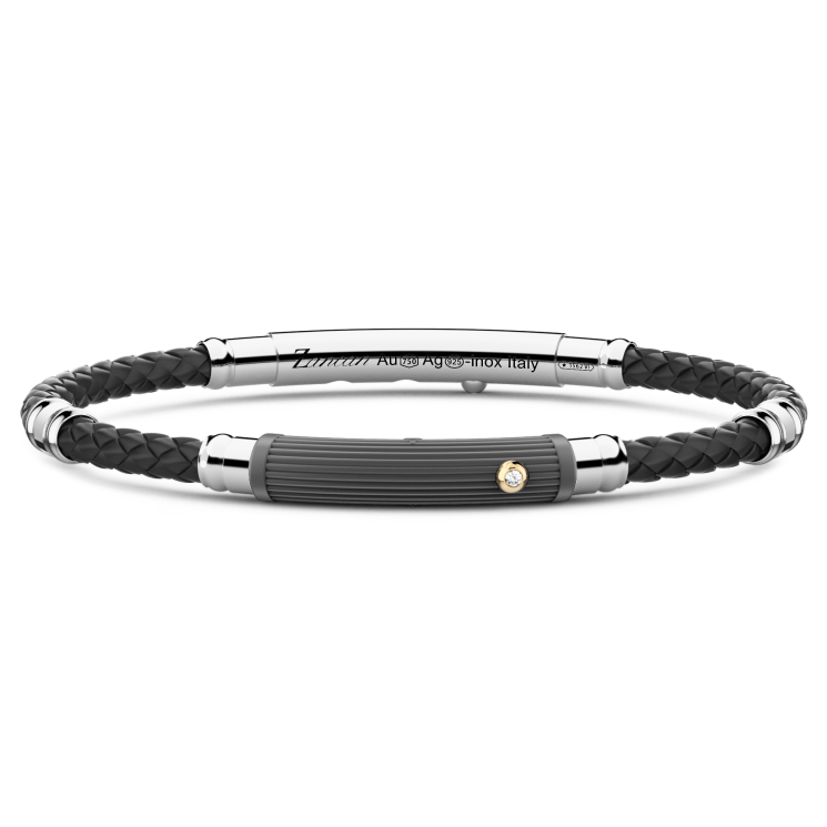 Zancan bracelet in titanium, silver and silicone