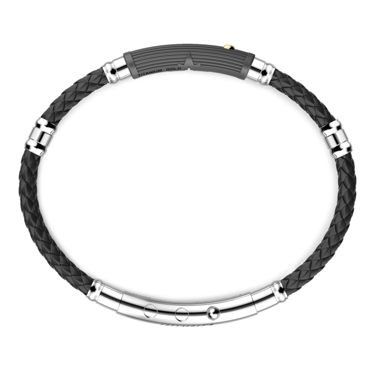 Zancan bracelet in titanium, silver and silicone