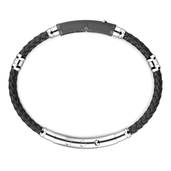 Pulsera Zancan de titanio, plata y silicona 2