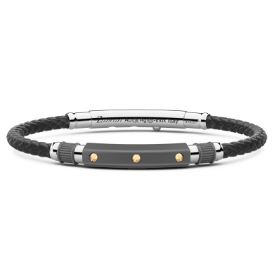 Zancan bracelet in titanium, silver and silicone